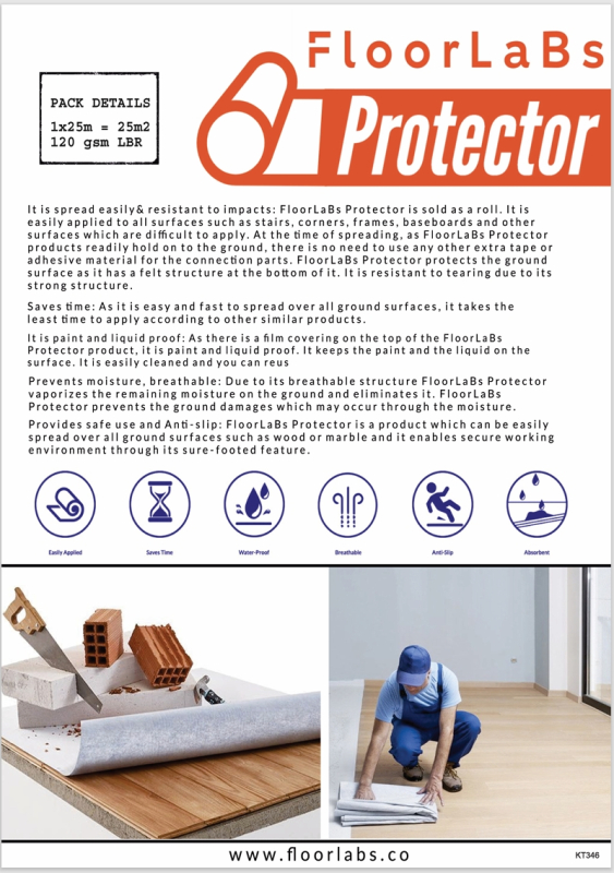 Multi Cover Self-adhesive Floor Protection 120gsm (1x25) Wlbr
